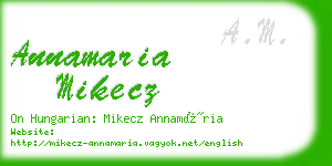 annamaria mikecz business card